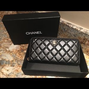 Chanel Black Lamb Skin Wallet